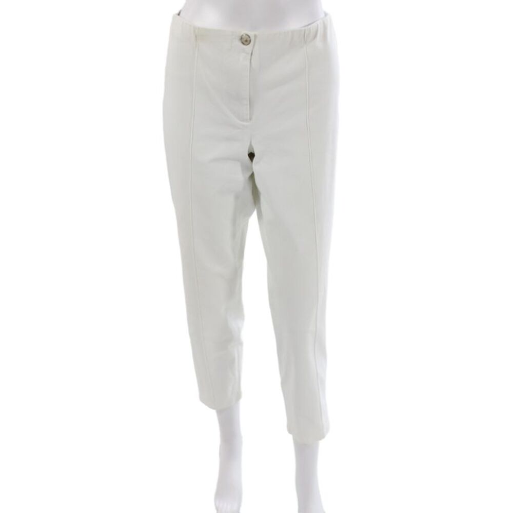Cambio Women White Cropped Chino Pants Size 12
